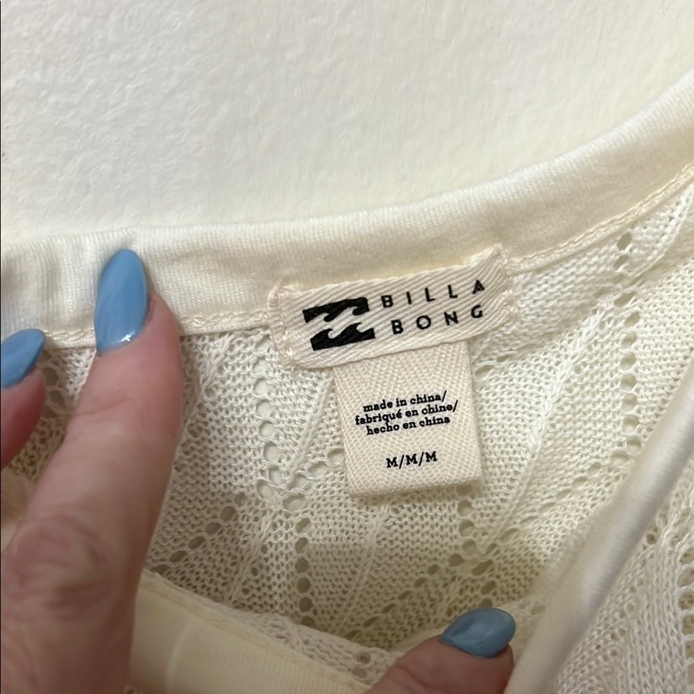 Billabong only you top Faded to white Lace crochet Women's Top one shoulder - Picture 3 of 8